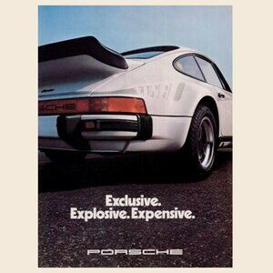 Porsche Turbo Vintage Car Ad Art Print Poster_165
